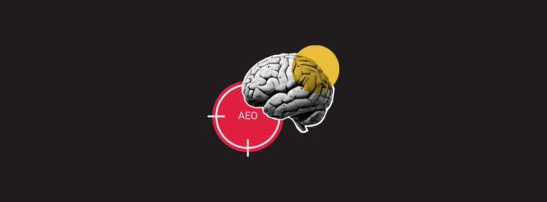 image of a brain with abstract target and yellow circle